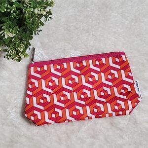 Jonathan Adler for Clinique Pink and Orange Geometric Cosmetic Bag